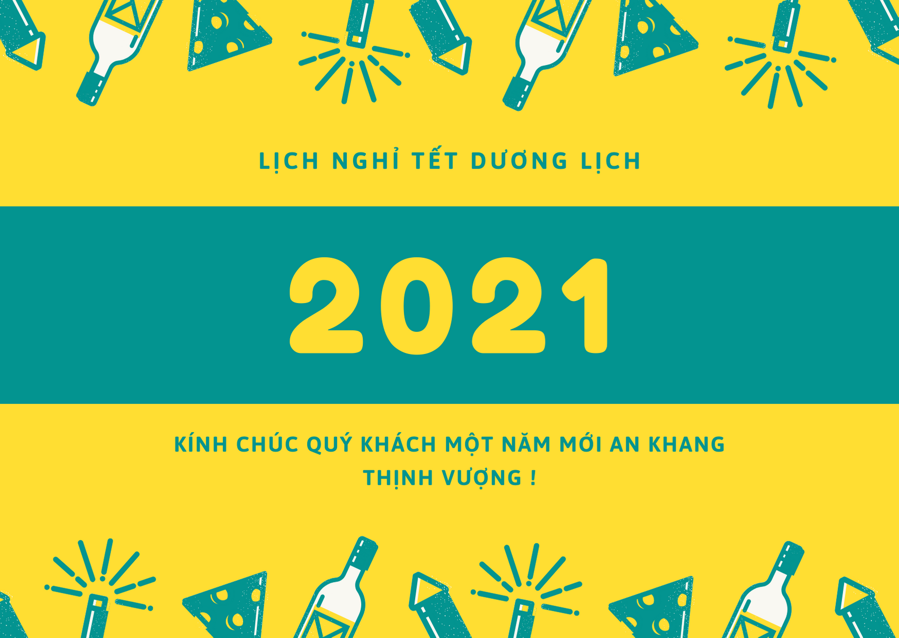 Anh Ngữ Happy School thông báo lịch nghỉ Tết Dương Lịch và chúc mừng năm mới 2021